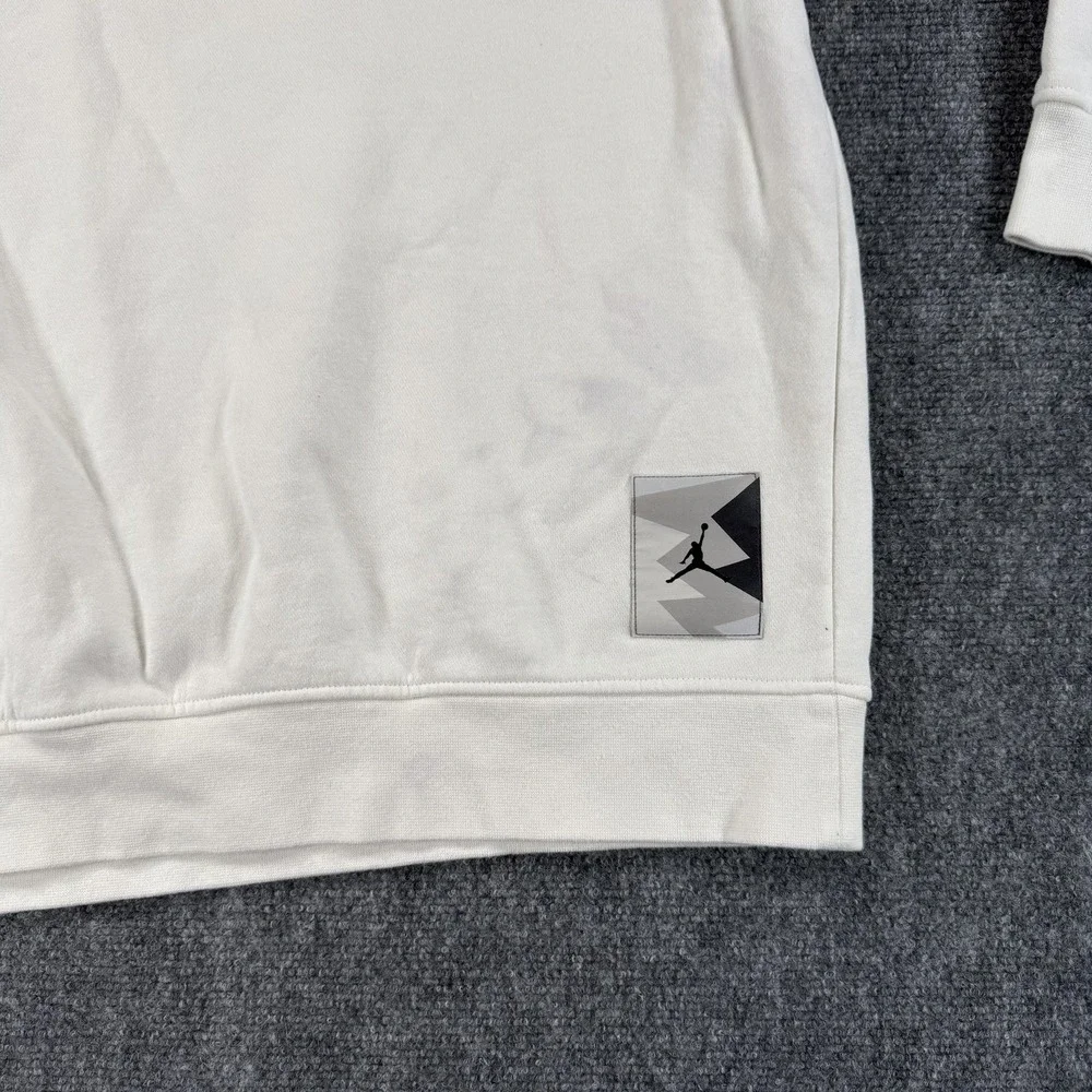 Jordan Crewneck Sweatshirt Mens 2XL White NBA Basketball Jumpman Spellout Logo‎